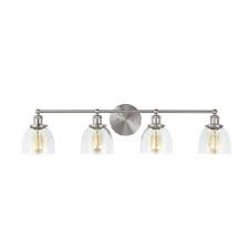 Home Decorators Collection Evelyn 4 Light Brushed Nickel Vanity Light Hb2628 35 The Home Depot Vanity Lighting Nickel Lighting Light