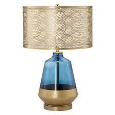 Pacific Coast Lighting Taurus Metal Table Lamp Gold Table Lamp Blue Table Lamp Metal Table Lamps