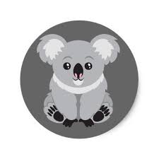 Cute Animated Koala Bear Classic Round Sticker Koala Illustration Koala Drawing Koala