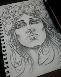 Draw Girl Tattoo Sketch Im Practice Everyday This The Result Of My Last Practice Day Made In Derwent Paper And Pe Sketch Design Pencil Drawings Sketch Paper