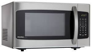 Designer 1 1 Cu Ft Countertop Microwave In Stainless Steel Stainless Steel Microwave Microwave In Kitchen Danby