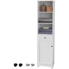 4.2 out of 5 stars with 37 ratings. Sobuy White Tall Bathroom Storage Cabinet Unit With 3 Shelves 1 Drawer 1 Cabinet Bzr17 W Best Buy Canada