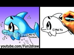 Cute funny cartoon hamster sleeping, waving hello, giving flower in love, eating cookies in box. How To Draw A Cartoon Dolphin In 2 Min Cute Drawings Easy Drawings Fun2draw Youtube Fun2draw Cute Drawings Cute Animal Drawings