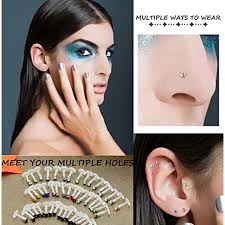 Hch Piercing Jewelry|10pcs Stainless Steel Threadless Labret Studs 16g  Acrylic Cz Lip Piercing