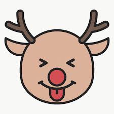 Download Premium Png Of Rudolph Reindeer Face With Tongue Emoticon On Reindeer Face Christmas Emoticons Vector Background Pattern