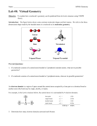 How does molecule shape change with different numbers of bonds and electron pairs? Lab 8 Virtual Geometry