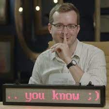 Shrugging Through Life Griffin Mcelroy Doing The Shush Face In Front Of