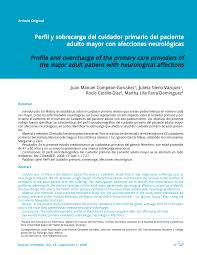 PDF) Perfil y sobrecarga del cuidador primario del paciente adulto mayor  con afecciones neurológicas