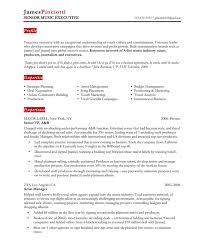 music industry executive free resume