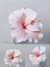 A variety of different readymade gumpaste flower cake toppers & cake decorations. Hibiscus Sugar Flowers Tutorial Fondant Flower Tutorial Hibiscus Cake