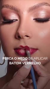 Perca MEDO de aplicar batom VERMELHO #maquiagem #maquiagemprofissional  #tutorialmakeup #cursomaquiagemprofissional #batom #make #dicasmake