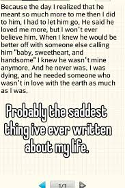 Probably The Saddest Thing Ive Ever Written About My Life