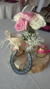 Rustic Wedding Shower Center Pieces Using All Different Sizes Mason Jars Http Www Deerpearlfl Rustic Wedding Showers Wedding Horseshoes Rustic Farm Wedding