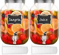 Amazon.com | Eleganttime 1 Gallon Glass Drink Dispensers for ...