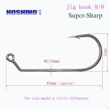 Hoshino Size 8 0 20pcs Box Sharp Jig Hook Fishing Hooks