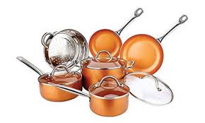 Copper Pan 10piece Set Luxury Induction Cookware Set Nonstick Learn More By Visiting The Image Link This Copper Cookware Set Copper Cookware Cookware Set