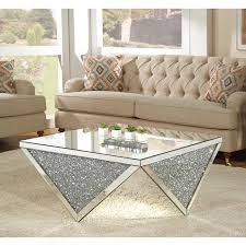Acme Furniture Noralie Coffee Table Mirrored Walmart Com Coffee Table Mirrored Coffee Tables Glam Coffee Table