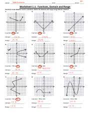 Identify the domain and range, and second: Work Sheet Day 1 Pdf 5th Valeria Osorio Name Date Block Worksheet 1 1 Functions Domain And Range For 1 9 Circle Whether Each Is A Function Write The Course Hero