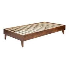 Platform bed with drawer storage. Walker Edison Walnut Twin Platform Bed Lowes Com Solid Wood Platform Bed Wood Platform Bed Twin Platform Bed