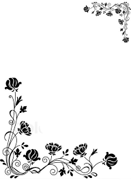 Flower Borders Black And White Flower Border Flower Border Design Border Black And White