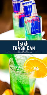 The Irish Trash Can Drink Is A Fun Cocktail That Mixes Up A Half Dozen Varieties Of Alcohol And T Fun Drinks Alcohol Mixed Drinks Alcohol Easy Alcoholic Drinks