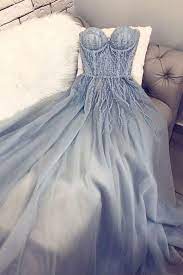 Fairy A Line Sweetheart Grey Blue Beading Lace Long Prom Dresses Gown Dresses Pd19110501 Sweetheart Evening Dress Sweetheart Prom Dress Prom Dresses Blue
