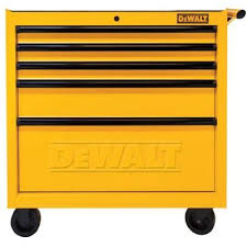 Dewalt 36 In 5 Drawer Roller Cabinet Tool Chest In Yellow Dwmt73679 The Home Depot Tool Storage Cabinets Mechanics Tool Storage Tool Storage