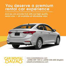 Premium Rental Car Agency In Davao Car Rental New Model Car Car Experience