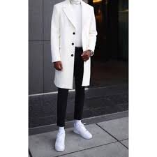 White Wool Peacoat - Mens White overcoat – OvercoatUSA