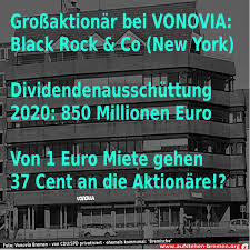 Vonovia beteiligt sich daran, antworten auf die aktuellen herausforderungen auf dem wohnungsmarkt zu finden. Aufstehen Bremen Von Jedem Euro Miete Bei Vonovia Bekommen Die Aktionare 37 Cent Als Dividende