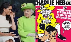 The provocative cartoon was charlie hebdo's response to meghan and prince harry's interview with oprah winfrey last week, which revealed that there were conversations in the royal family before their son was born about how dark his skin might be. 8mchyeetcnm Um