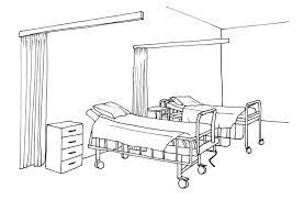 How are patient rooms in a hospital designed? Graphic Sketch Hospital Ward Clinic Room Interior Stock Illustration Illustration Of Inside Curve 170999486