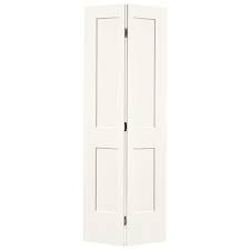 Masonite Logan White 2 Panel Square Molded Composite Bifold Door Hardware Included Common 24 In X 80 In Actual 23 5 In X 79 In Lowes Com Bifold Doors Bifold Door Hardware Closet Doors