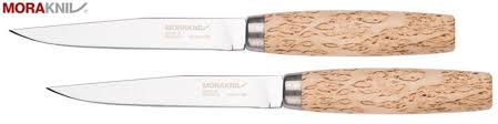 Set Cadeau De 2 Couteaux A Steak Mora Lame De 122 Mm En Acier Inox 12c27 Manche En Bois De Bouleau Longueur Totale 224 Mm Couteaux A Steak Couteau Inox