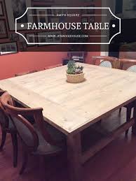 How To Build A Diy Square Farmhouse Table Plans Square Farmhouse Table Farmhouse Table Plans Diy Dining Table