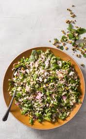Line 6 plates with lettuce leaves, and top with salad. Israeli Couscous With Lemon Mint Peas Feta And Pickled Shallots This Simple Salad Captures The Fresh Flavors Of Veggie Recipes Vegetarian Recipes Recipes