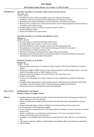 senior technical support resume samples