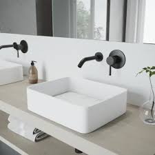 At the home depot we have wall mounted faucets available in various finishes including matte black, brushed gold and oil rubbed bronze. Wall Mounted Faucets Bathroom Sink Faucets The Home Depot
