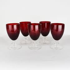 Wine cellar door etched decal vinyl grapes stickers. Ruby Red Etched Glass Stemmed Goblet Glasses With Grape Design For Sale At 1stdibs