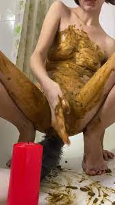 Pooping after wearing a tail butt plug (Scatsh@p) p00girl