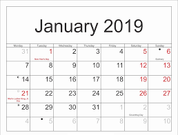 Printable January 2019 Moon Calendar Calendar March