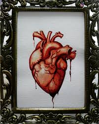 Human heart with blood rendered human heart human hearts real heart isolated heart human real heart heart illustration real anatomic heart illustration real hearts human heart illustration. Human Heart Painted With Human Blood 5 5 X5 5 On Bristol Morbidlybeautiful