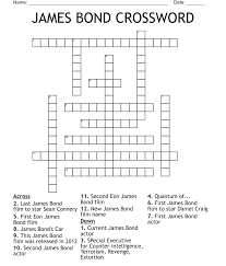 James Bond Crossword Wordmint