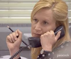 Short Tempered Woman Hang Up Phone In Office GIF