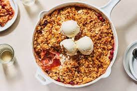 Apple Cranberry Crisp With Oatmeal Cookie Crumble Recipe Epicurious Recipe Apple Cranberry Crisp Festive Dessert Recipes Oatmeal Cookies