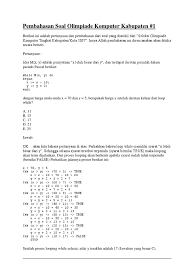 Di semangat27 juga terdapat soal osn semua bidang seperti dibawah ini. Pembahasan Soal Olimpiade Komputer Kabupaten Pdf