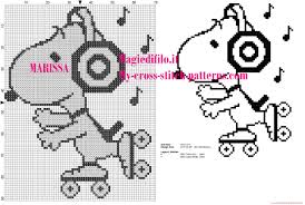 Music clef love pdf cross stitch pattern collection treble | etsy. Cross Stitch Pattern Snoopy On Skates Listening To Music Free Cross Stitch Patterns Simple Unique Alphabets Baby
