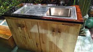 Cara Buat Cabinet Wastafel Tempat Cuci Piring Dari Kayu Youtube Outdoor Wood Furniture Kitchen Sets Outdoor Wood