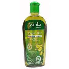 Dabur vatika olive enriched hair oil contains virgin olive oil and nourishing extracts of almonds, cactus, and lemon. Dabur Vatika Virgin Olive Hair Oil Nourish Protect