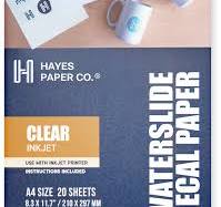 Clear Inkjet Waterslide Decal Paper | A4 and A3 Size | 20 or 100 sheet